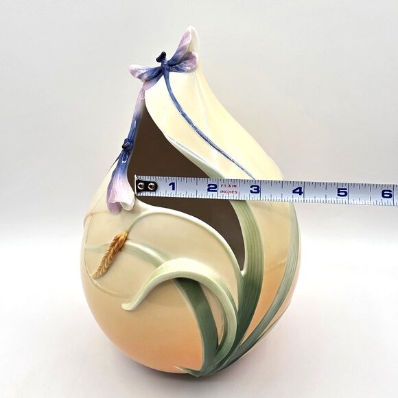 Vintage Franz Collection Porcelain Dragonfly Vase by Jen Woo FZ00889 Stunning! - Picture 12 of 14